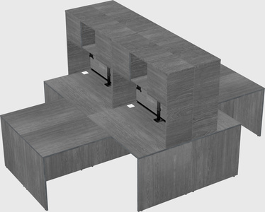 Quad l-shaped office desks