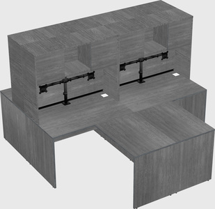 Quad l-shaped office desks