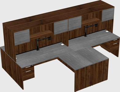 Quad l-shaped office desks