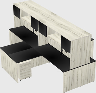 Quad l-shaped office desks
