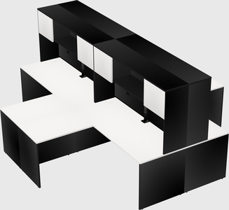 Quad l-shaped office desks