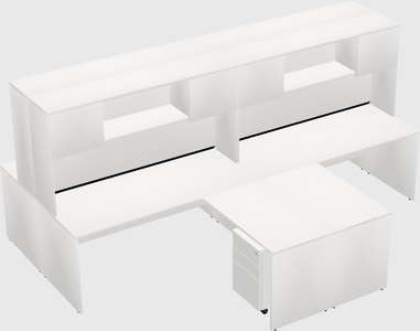 Quad l-shaped office desks