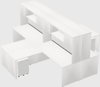 Quad l-shaped office desks