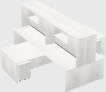 Quad l-shaped office desks