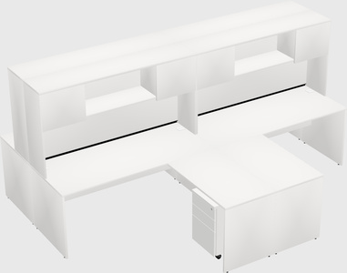 Quad l-shaped office desks