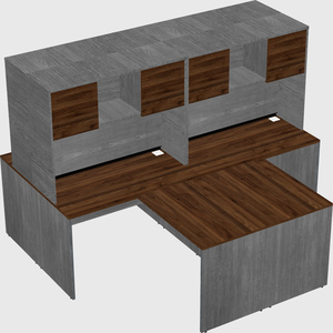 Quad l-shaped office desks