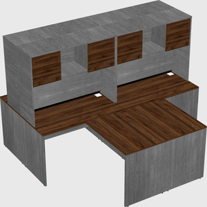 Quad l-shaped office desks