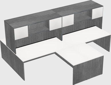 Quad l-shaped office desks
