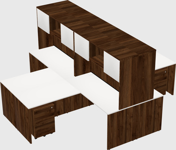 Quad l-shaped office desks