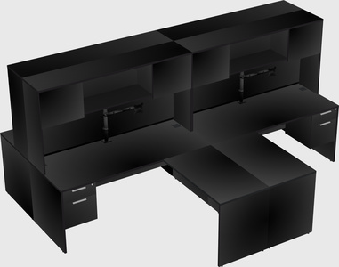 Quad l-shaped office desks