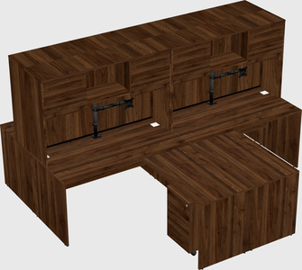 Quad l-shaped office desks