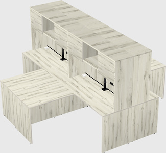 Quad l-shaped office desks