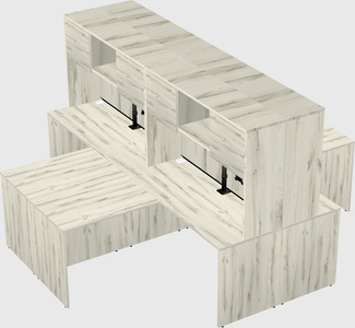 Quad l-shaped office desks