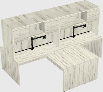 Quad l-shaped office desks