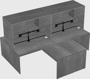 Quad l-shaped office desks