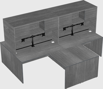 Quad l-shaped office desks