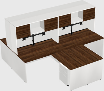 Quad l-shaped office desks