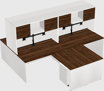 Quad l-shaped office desks