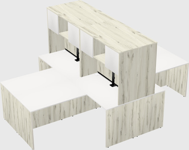 Quad l-shaped office desks