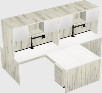 Quad l-shaped office desks