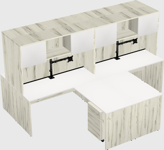 Quad l-shaped office desks