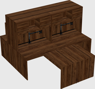 Quad l-shaped office desks