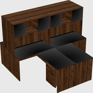 Quad l-shaped office desks