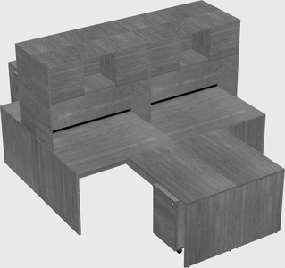 Quad l-shaped office desks