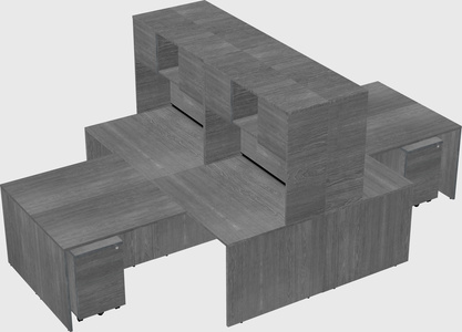 Quad l-shaped office desks