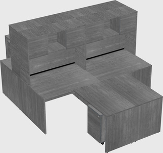 Quad l-shaped office desks