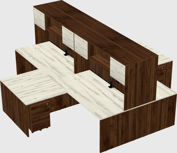 Quad l-shaped office desks