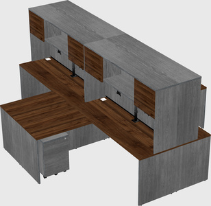 Quad l-shaped office desks