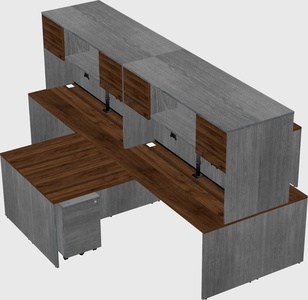 Quad l-shaped office desks