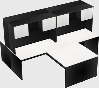 Quad l-shaped office desks