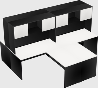 Quad l-shaped office desks