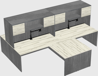 Quad l-shaped office desks