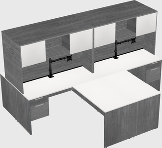 Quad l-shaped office desks