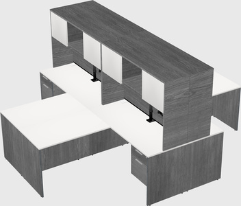 Quad l-shaped office desks