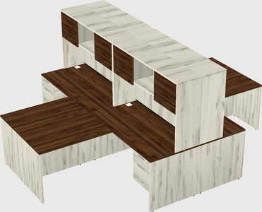 Quad l-shaped office desks