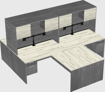 Quad l-shaped office desks