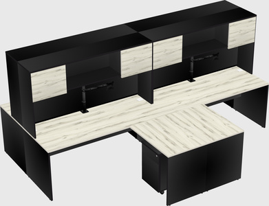 Quad l-shaped office desks
