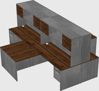 Quad l-shaped office desks