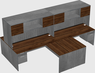 Quad l-shaped office desks