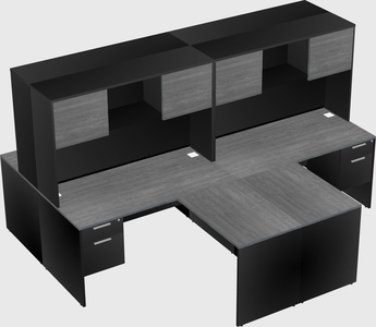 Quad l-shaped office desks