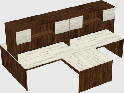 Quad l-shaped office desks