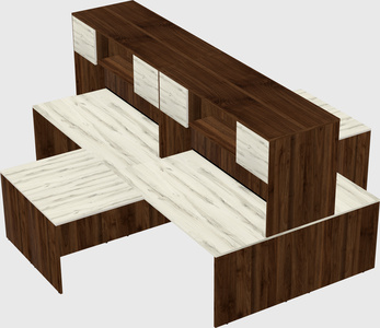 Quad l-shaped office desks