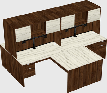 Quad l-shaped office desks