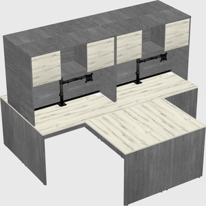 Quad l-shaped office desks