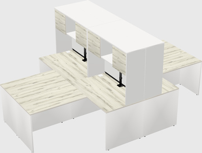 Quad l-shaped office desks