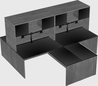 Quad l-shaped office desks